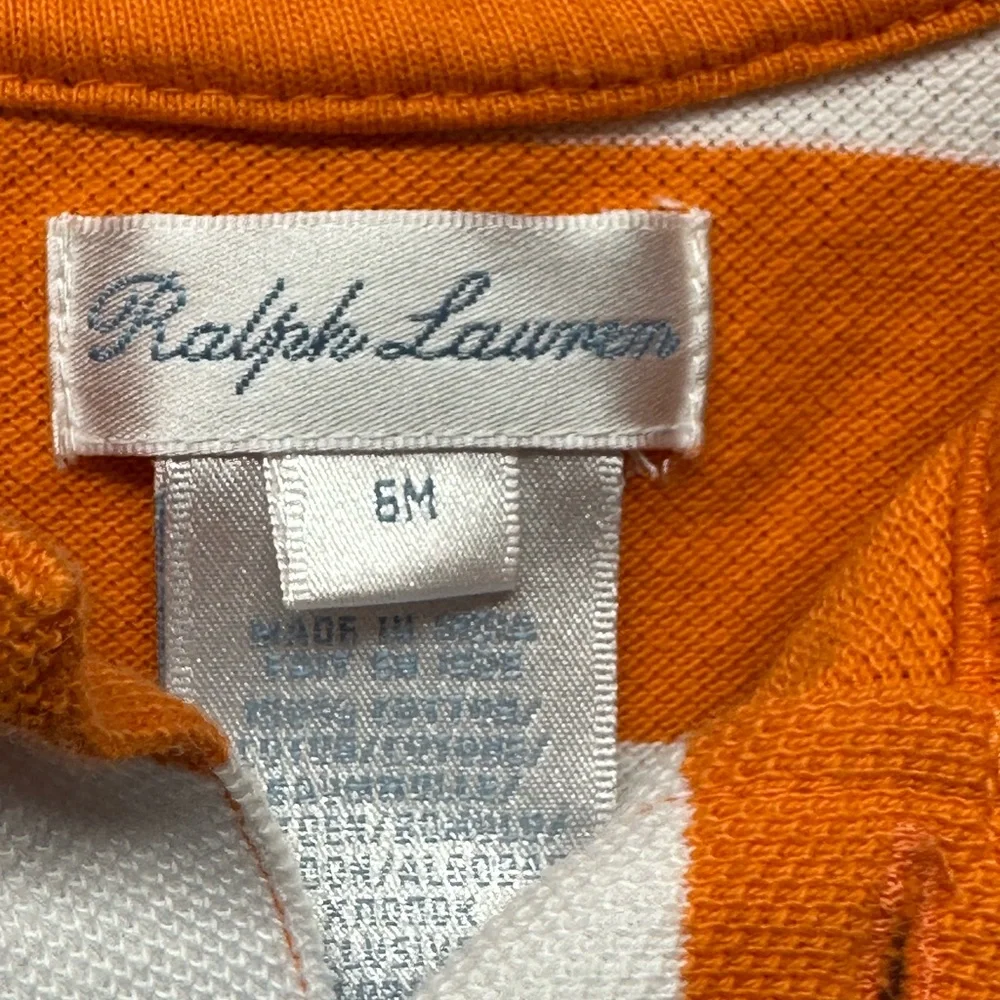 Ralph Lauren Orange Stripe Romper Size 18 Months